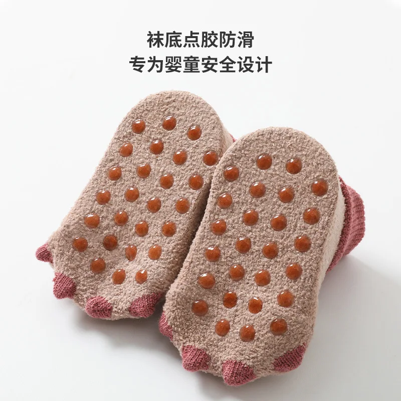 Baby Anti Slip Floor Socks Autumn Winter Newborn Warm Thicken Fleece Socks Newborn Baby Girl Boy Infant Indoor Sock New Cute