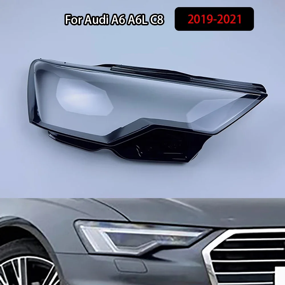 

For Audi A6 A6L C8 2019-2021 Front Headlight Cover Transparent Headlamp Lamp Shell Replace Original Lampshade Plexiglass