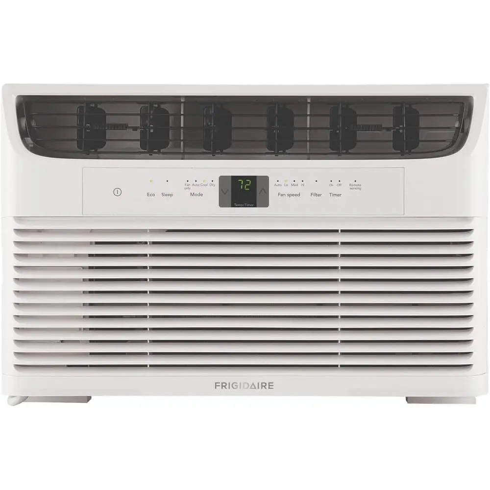 

6,000 Window Air Conditioner with Remote Control, Cools Up to 250 Sq. t., Quiet Operation, Eco e, 3 an Speeds, Auto Restart, Whi