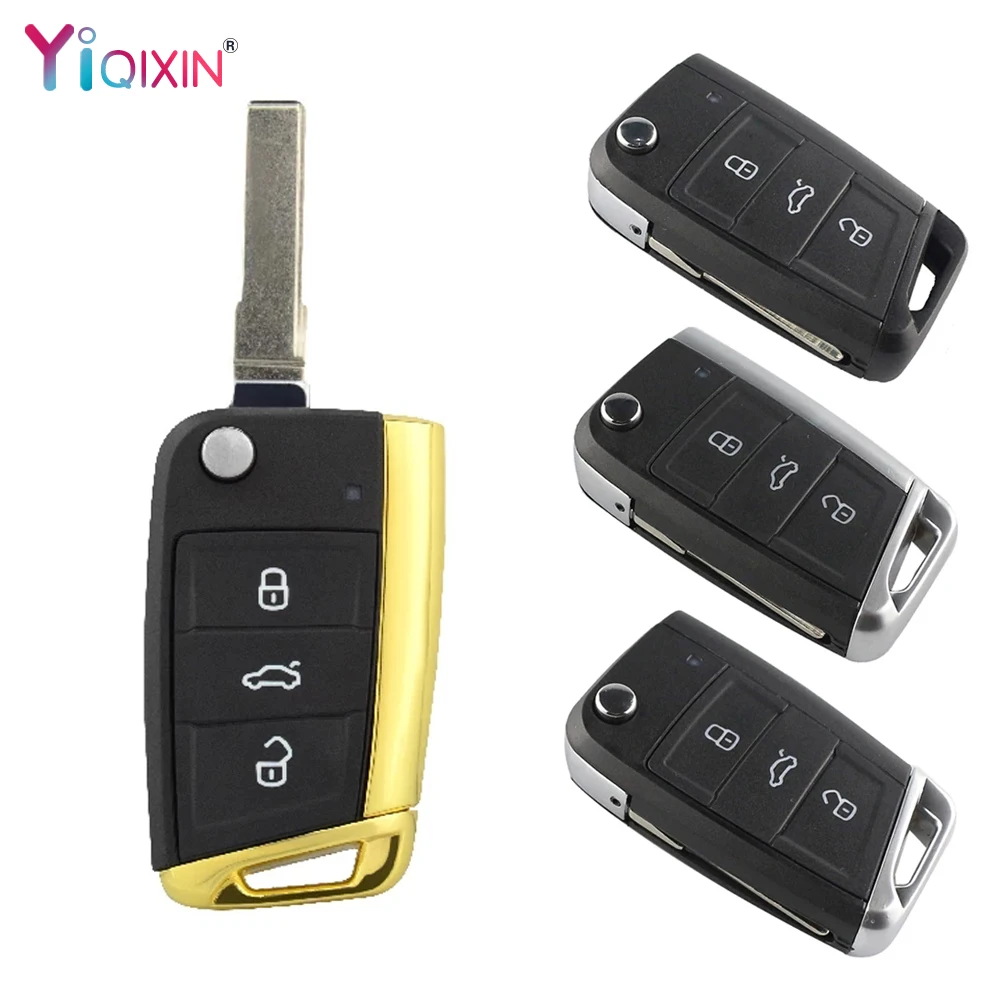 

YIQIXIN Remote Car Key Shell Case Cover 3 Button For Volkswagen Skoda Octavia A7 VW Golf 7 MK7 Seat Leon Passat Beetle Polo Bora