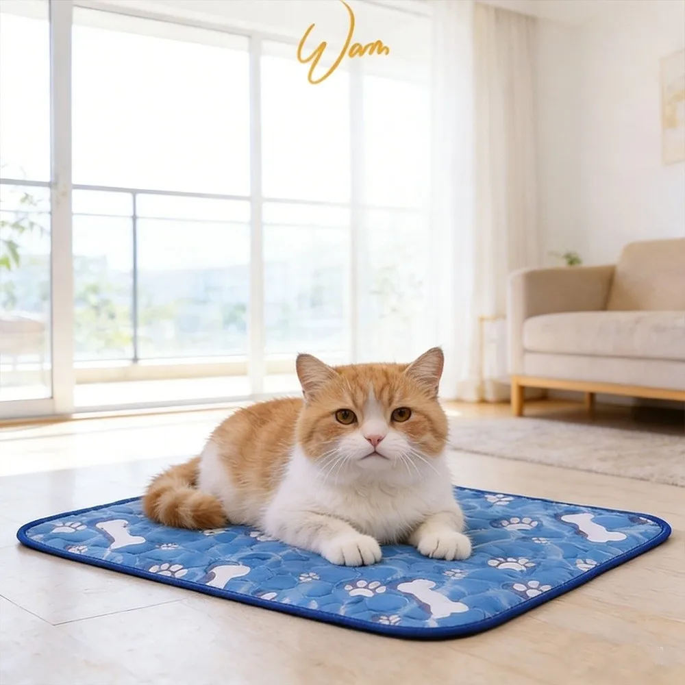 Easy Clean Washable Dog Cooling Pad Foldable Breathable Pet Cooling Mat Soft All Season Pet Sleep Mat Crate Kennel Use