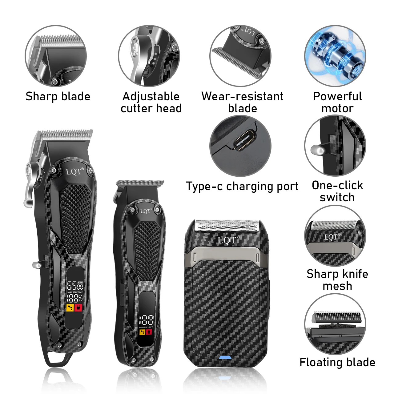 Men's Hair Clipper Set (3-Piece / 2-Piece): Cordless Trimmer/Shaver, USB Rechargeable — Father's Day & Valentine's Day Gift - view 5