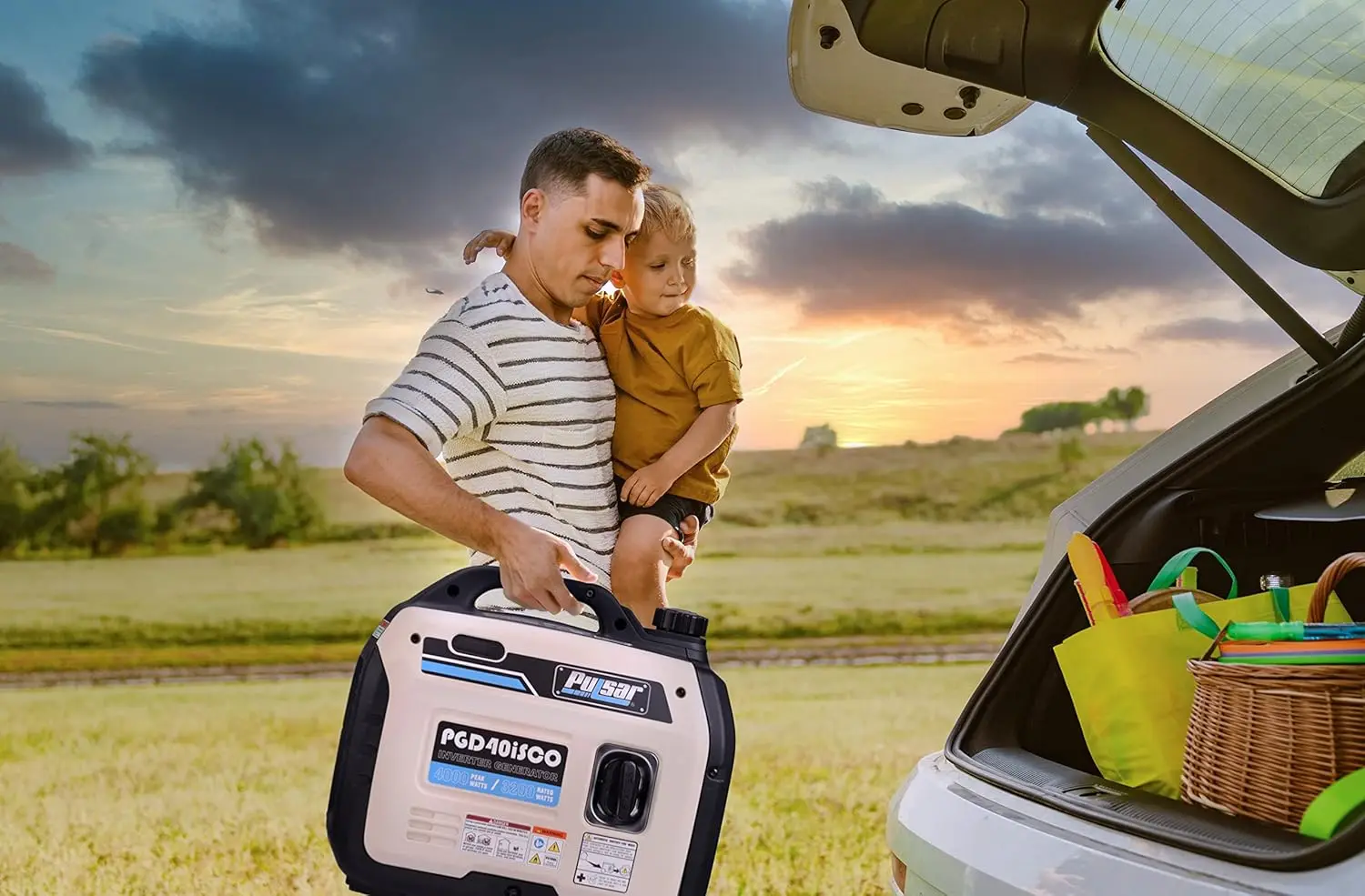 Ultra Light Quiet 4000W Portable Gas Inverter Generator