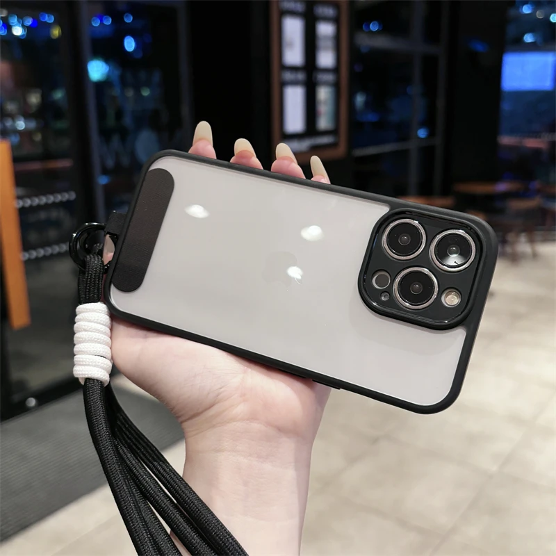 Redmi Note 14、14S、13、13R、12、12S、12R Pro Plus用 Note 14Pro ケース、2in1 クロスボディストラップ付きアクリルTPUハードクリアフォンカバー