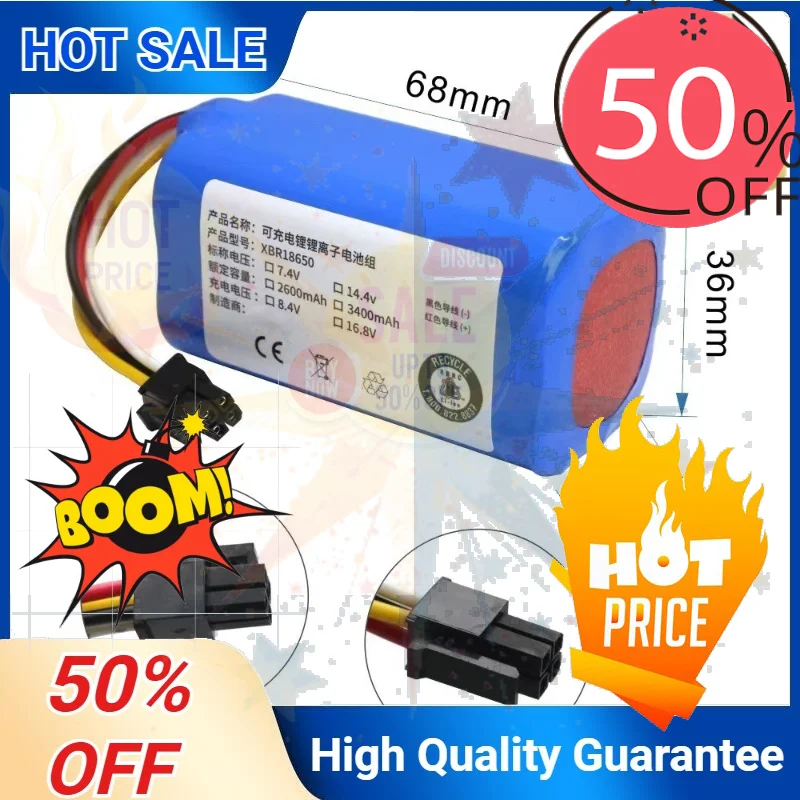 SWZY 14.4V 2800mAh/3500mAh Li-ion Replacement Battery for Midea Robot Vacuum Cleaner I5Extra i5 Young i9 EYE K50 K30 M7 M3 M3J i
