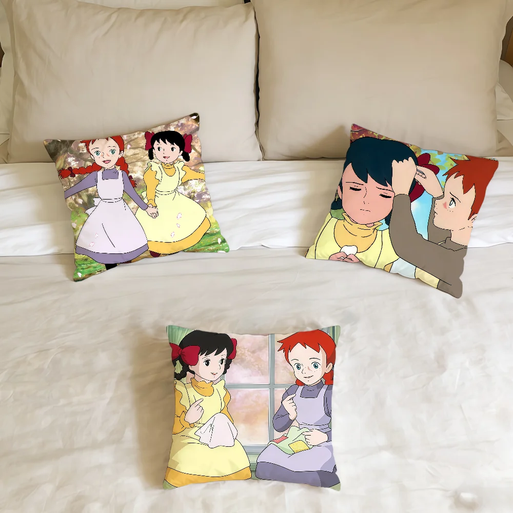 A-Anne of Green Gables Animation Cartoon cushion cover Home Office Birthday Anniversary Gifts Soft Skin Friendly Cushion Cover