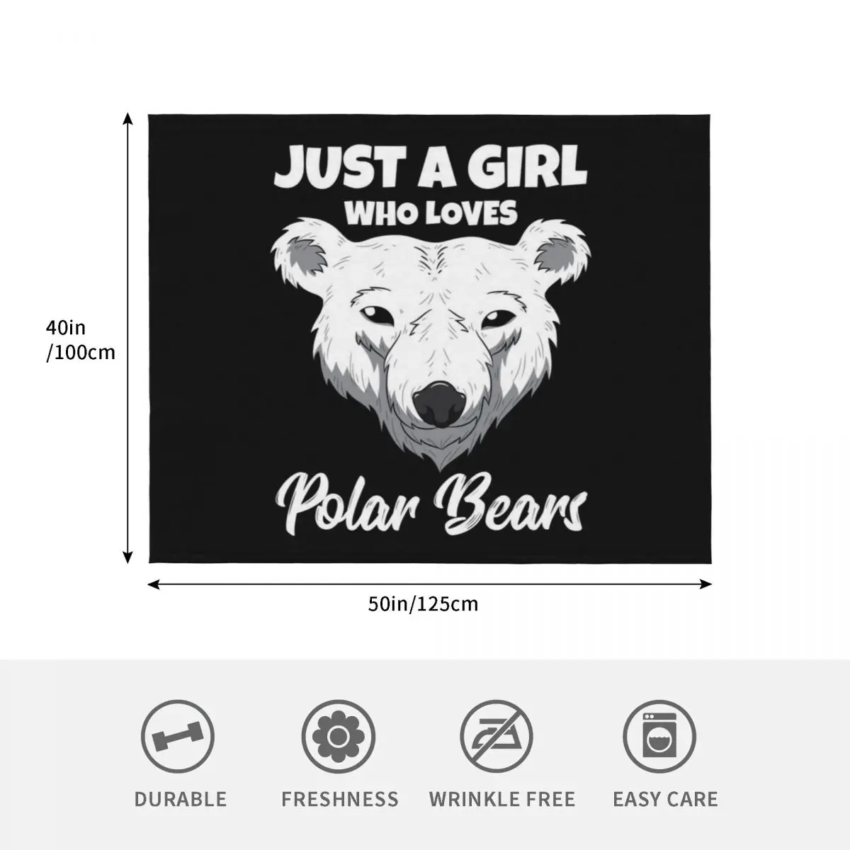 Womens Just A Girl Who Loves Polar Bears Throw Blanket Cute Thermal Luxury Throw Summer Summer Beddings Blankets 4