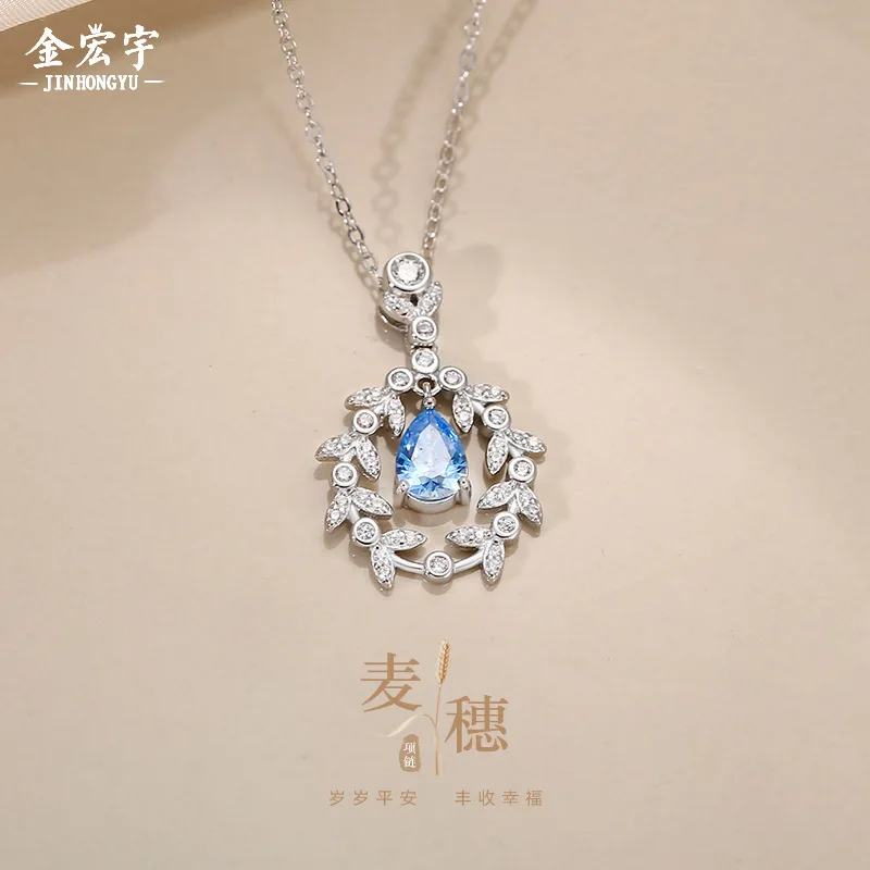 Jin Hongyu пшеничное кольцо для ушей динамическое ожерелье с каплями воды женское чистое серебро корейское издание модное легкое роскошное премиальное микро Люкс Jin Hongyu пшеничное кольцо для ушей динамическое ожерелье с каплями воды женское чистое серебро корейское издание модное легкое роскошное премиальное микро Люкс