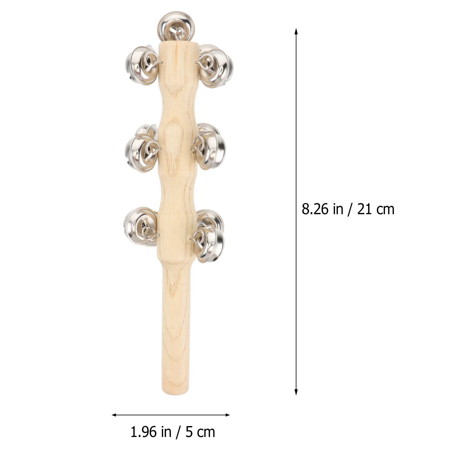 Wooden Hand Jingle Bells Smooth Musical Instrument For Infants Kids Educational Gift Newborn Toddler Shake Ring