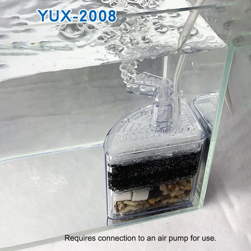 Reusable Biochemical Fish Tank Aquarium Corner Air Bubble Filter Fish Tank Air Driven Bio Sponge Stone Filter Multi-layer