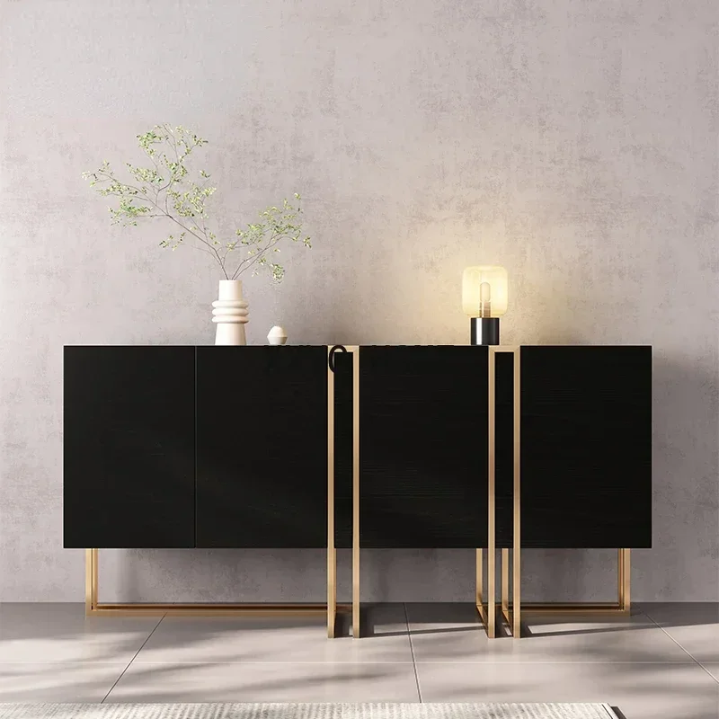 

New Chinese Style Light Luxury Lobby Curio Cabinet Living Room Partition Locker Solid Wood Sideboard