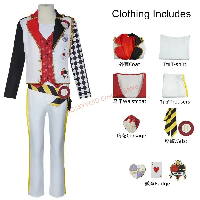 Cy2025 Heartslabyul Ace Trappola Costume Cosplay Twisted-Wonderland Night Raven College Ace Coaplay Parrucche Halloween Anime Clothin