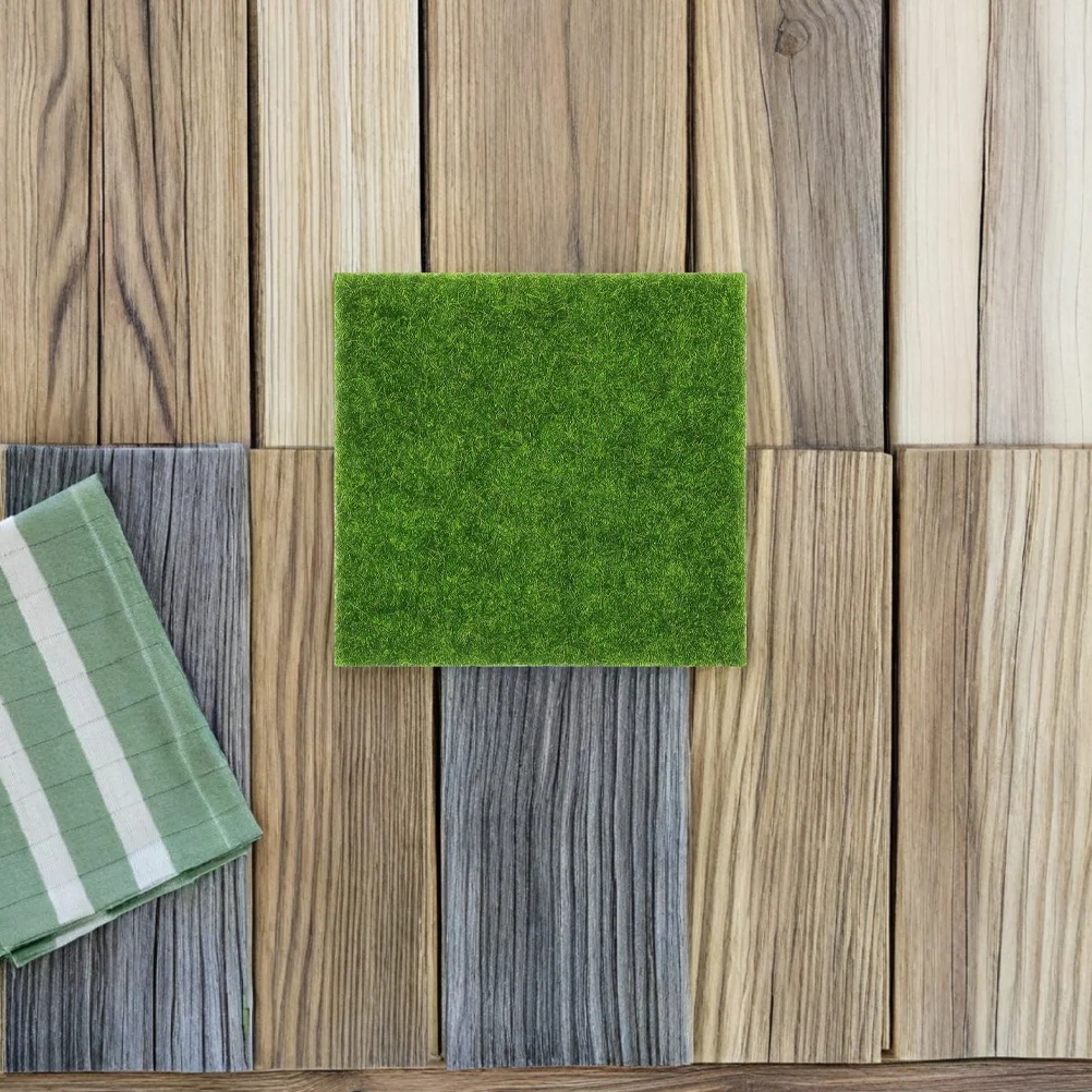 

15Pcs Artificial Moss Realistic Green Grass for Crafts 15x15cm Faux Turf Miniature Landscape Terrarium Garden Decor