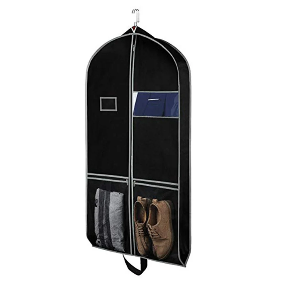 

1Pcs Suit Storage Bag Nonwoven Fabric Dustproof Zipper Clothing Cover Foldable Lightweight for Travel Business Formal Dress