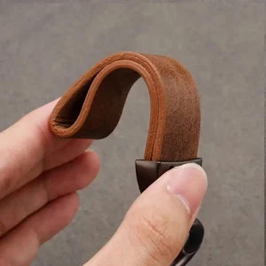 Leather keychain with car logo, Keyring accessories for Audi A3, A4, A6, A5, Q5, A1, Q7, Q3, TT, SQ5, RSQ3, RSQ8, S3, S4, RS5, RS6, S7, S7, Higher Level 10 Main Sales Audi Keychain - №5