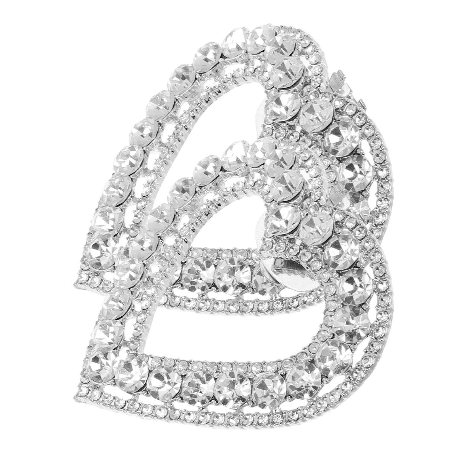 

1 Pair Detachable Rhinestones Shoe Buckles Heart Shaped Clips Shoe Jewelry High Heel Accessories For Parties Weddings