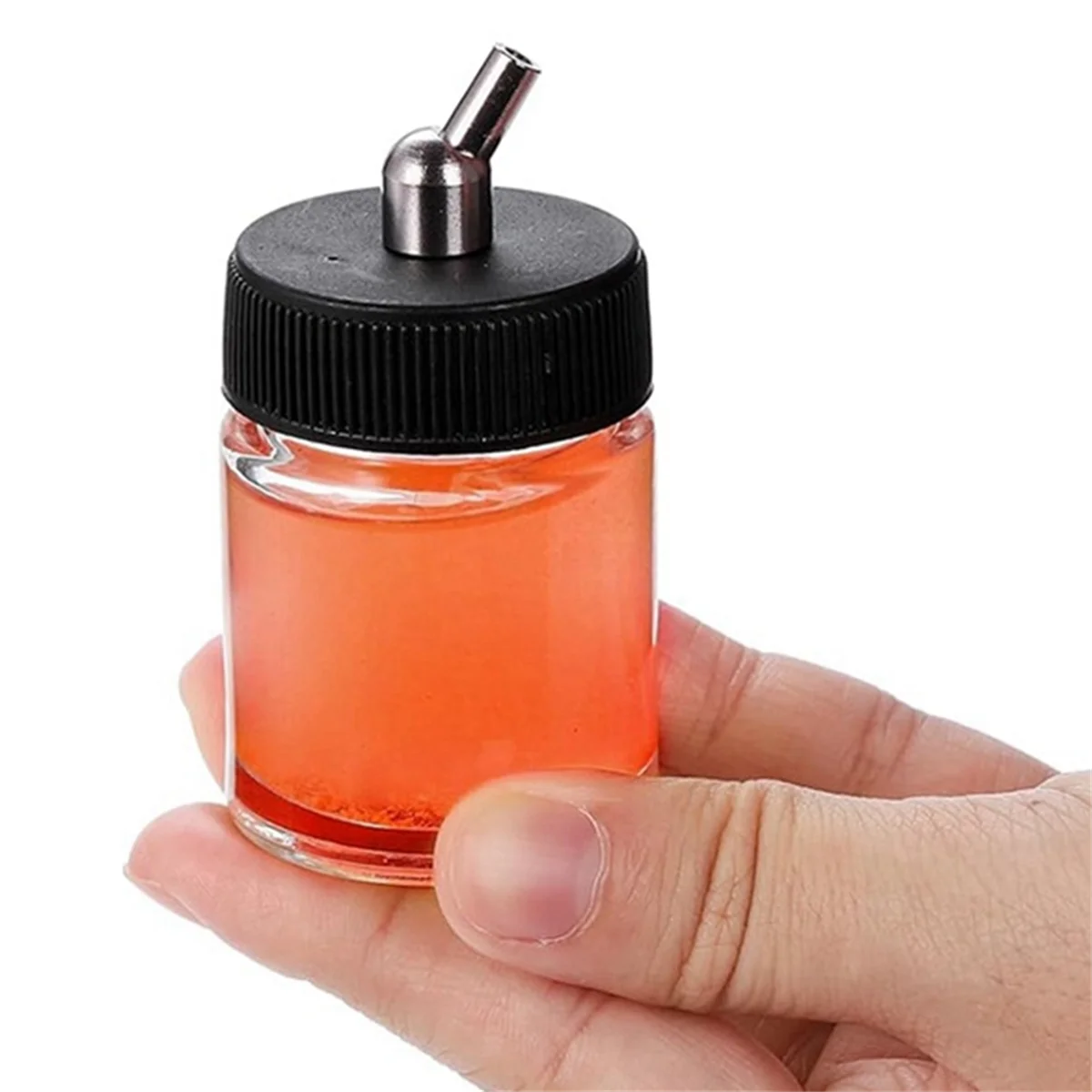 SLQZT Kit da 10 bottiglie per aerografo in vetro, vasetti per aerografo vuoti da 22 cc, vaso trasparente per riporre la vernice dell'aerografo