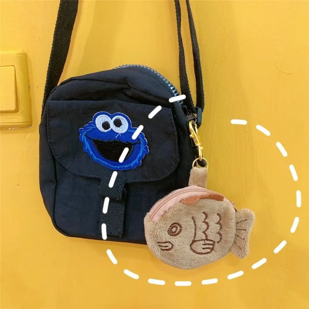 Chaveiro de pelúcia para bolsa escolar Bolsa pingente Carteira de zíper Tayaki macio Saco de batom Bolsa de peixe pequeno