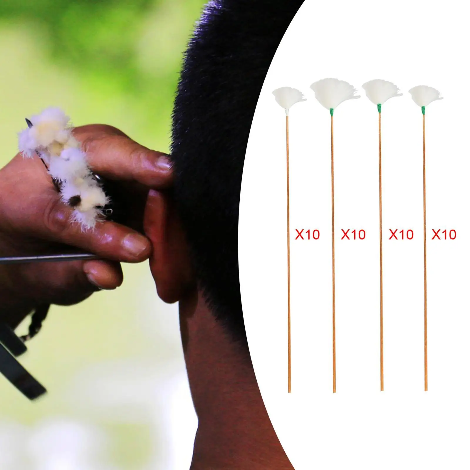 Feather Earpicks Bamboo Handle Soft Earwax Remover Ear Pick Kit Ear Cleaning Accessories for Cleaning Ears - view 4
