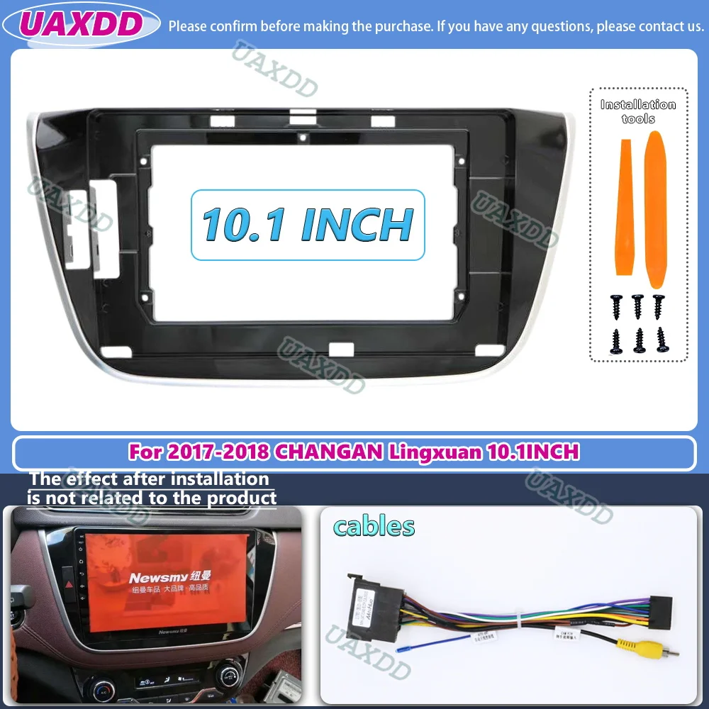 عدة لوحة مركز اللفافة كابل الفيديو ل 2017-2018 تشانجان لينغ شوان 10.1 بوصة الأشعة فوق البنفسجية الأسود 2 الدين سيارة الداخلية راديو ستيريو فك MP5