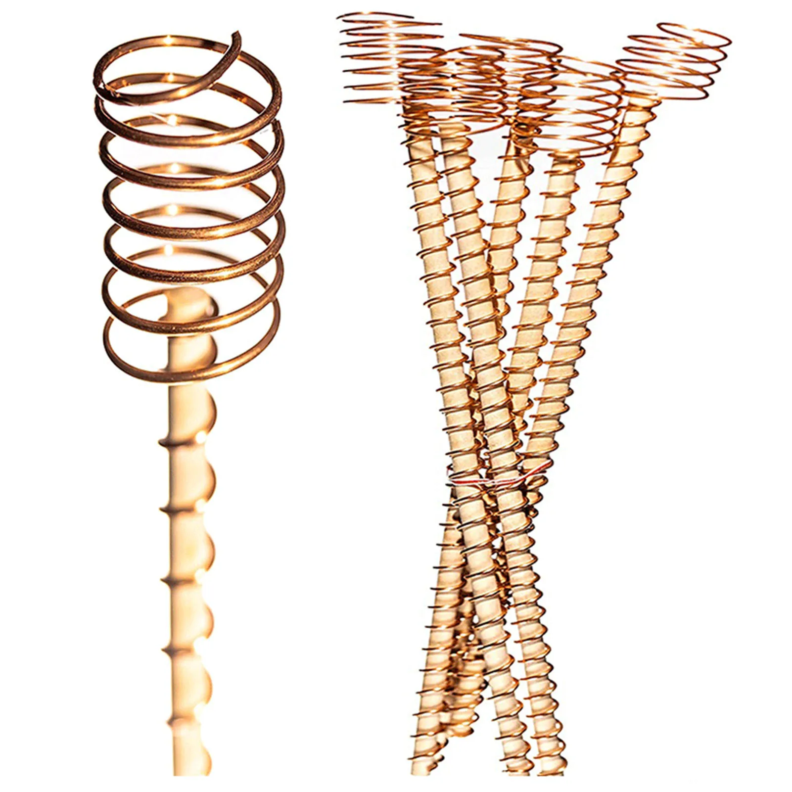 

6 Pcs Copper Coil Plant Stakes Easy Installation with Wood Pole Stake for Plants Flowers Accessories xobw