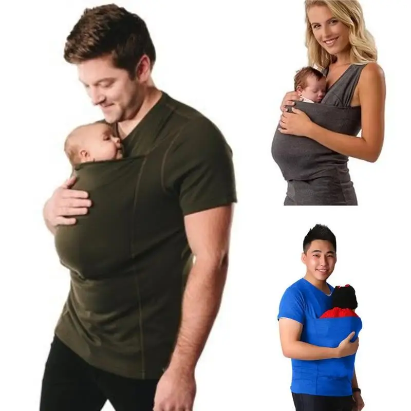 Kangaroo Mom Dad New Multifunctional Casual T-irt Parent-Child Matching Clothes Autumn Season Svel No Brand