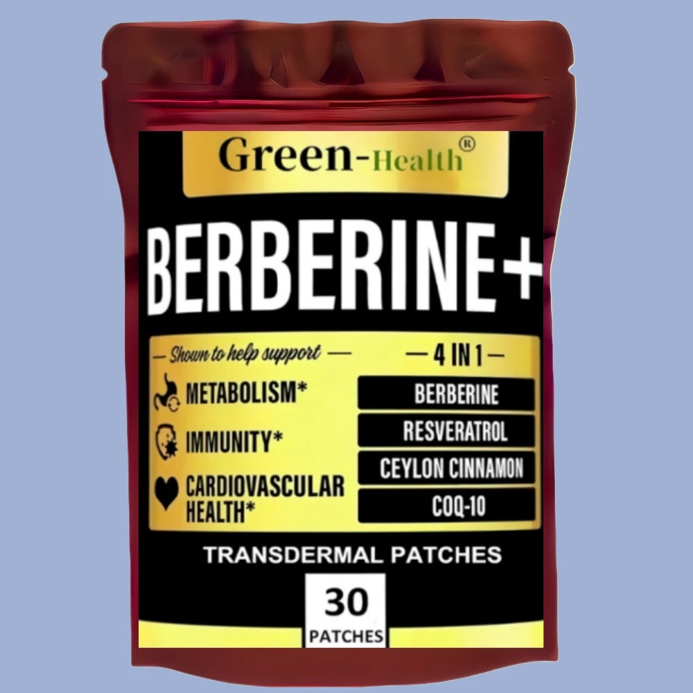Berberine Transdermal Patches 30 Count For One Month Supply - Supports Immune System & Cardiovascular Health Heart Health Supple