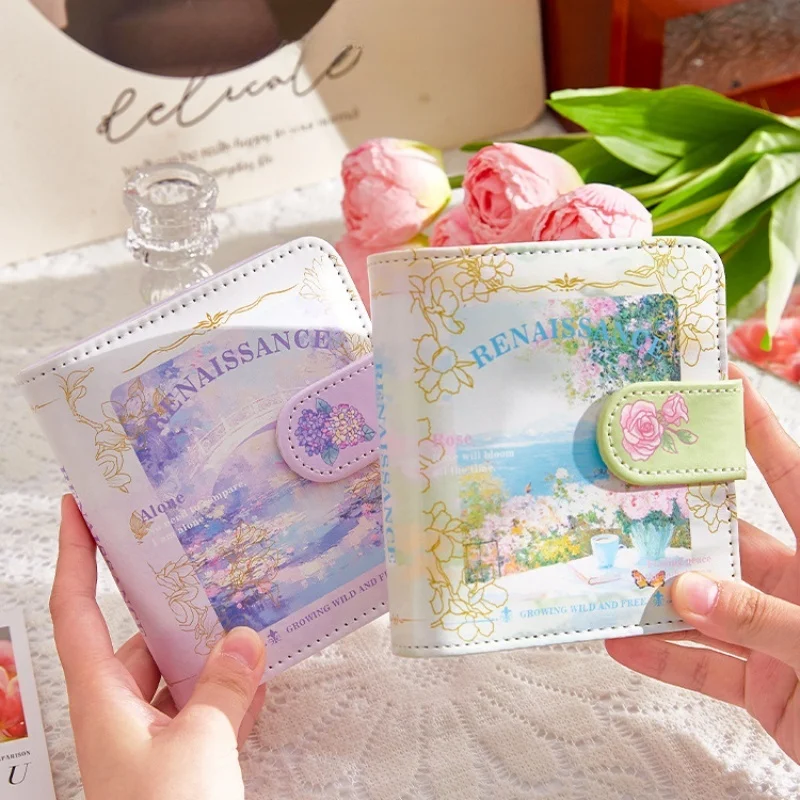 Album fotografico in pelle con pittura a olio vintage, archivio da 3 pollici, porta carte con slot singolo, raccoglitore, cartoline fotografiche, idol, Kpop, display e custode della memoria