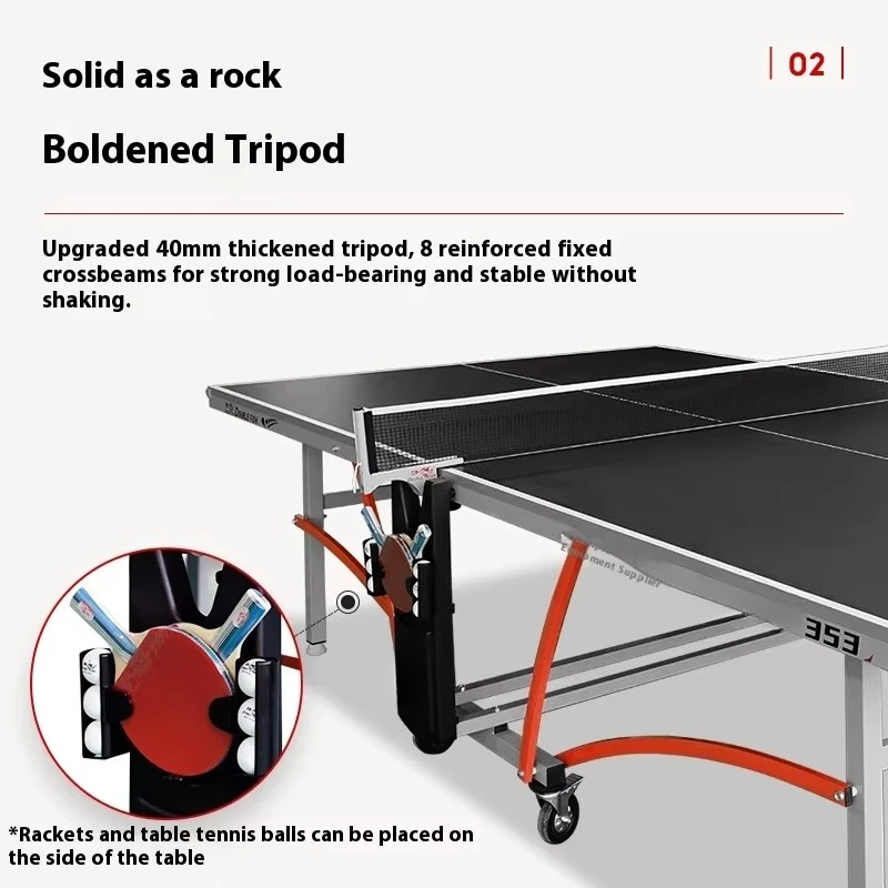طاولة تنس طاولة قابلة للطي من الدرجة الاحترافية، تصميم داخلي قياسي متنقل للاستخدام المنزلي والمناسبات