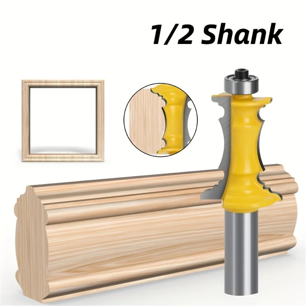 1/2 inch Shank Small Mitered Drawer Front Molding Router Bit Carbide Durable Design Versatile Precision Cutting Woodworking Tool