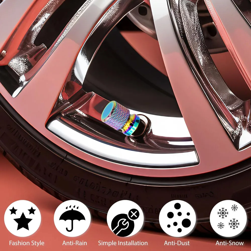 أغطية جذع صمام الإطارات، ملحقات أغطية صمامات العجلات المصنوعة من الألومنيوم المؤكسد، عالمية للسيارات وسيارات الدفع الرباعي والدراجات والشاحنات والدراجات النارية #5