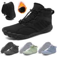 Winter Snow Boots Lightweight Hiking Barefoot Shoes Non-Slip Thickened Casual Sneakers Waterproof Warm Ankle Boots for Men Women