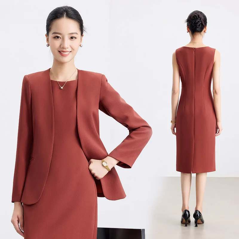 

Professional Suit Dress Set Two-Piece Women High-End Hotel Front Desk Reception Customer Service Workwear