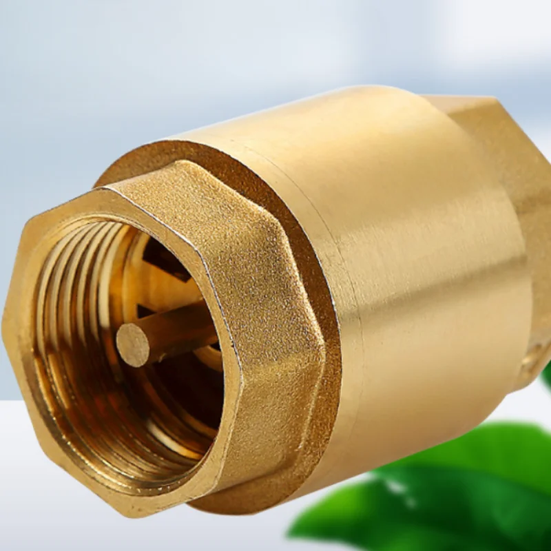 

DN15/DN20/DN25 Water Non-return Controller Threaded Inline Check Valve Copper One-way Connector Plumbing Fitting Accessory