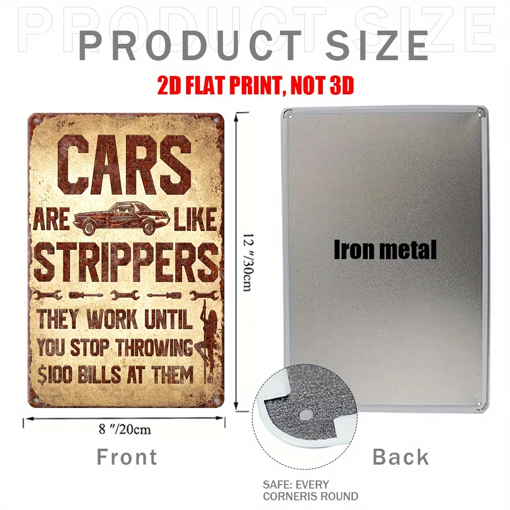ديكور جراج السيارة المسطح ثنائي الأبعاد، شعار معدني قديم، 12 * 8 بوصة، شعار ولوحة تزيين السيارة لإصلاح السيارات،