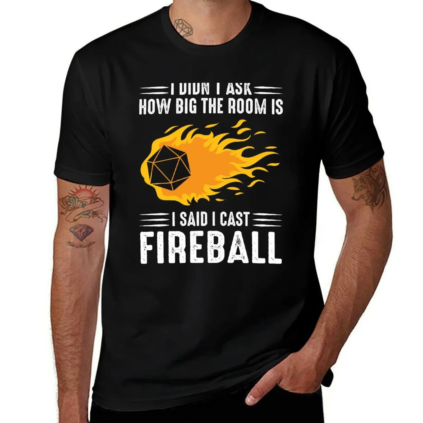 I cast Fireball Wizard Sorcerer DM Gift TTRPG T-Shirt Outdoor Sports Short Sleeve Top T-Shirt