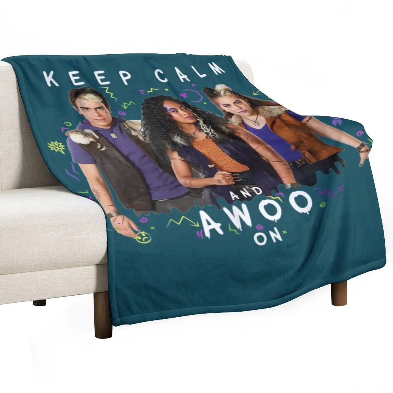 

Zombies 2 Keep Calm and Awoo On Throw Blanket Polar Warm Travel Sofa Quilt Blankets