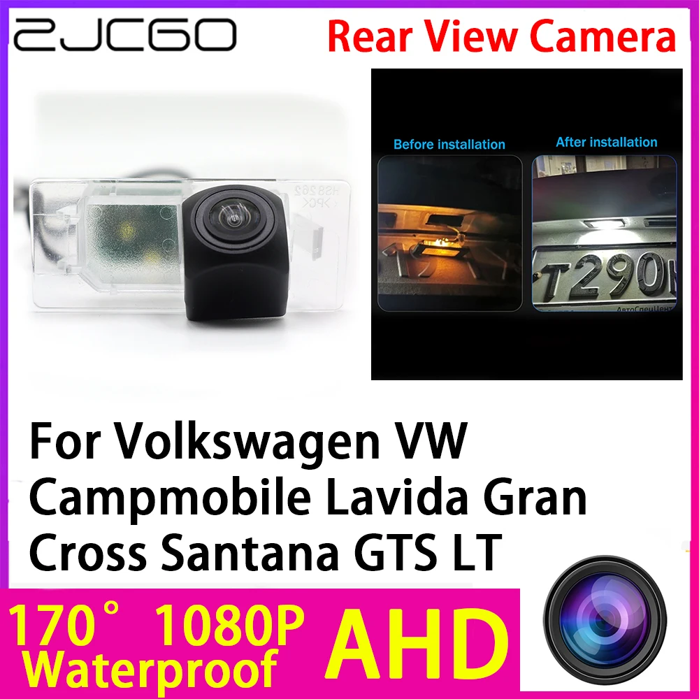 ZJCGO AHD 1080P Reverse Rear View Camera Night Vision for Volkswagen VW Campmobile Lavida Gran Cross Santana GTS LT