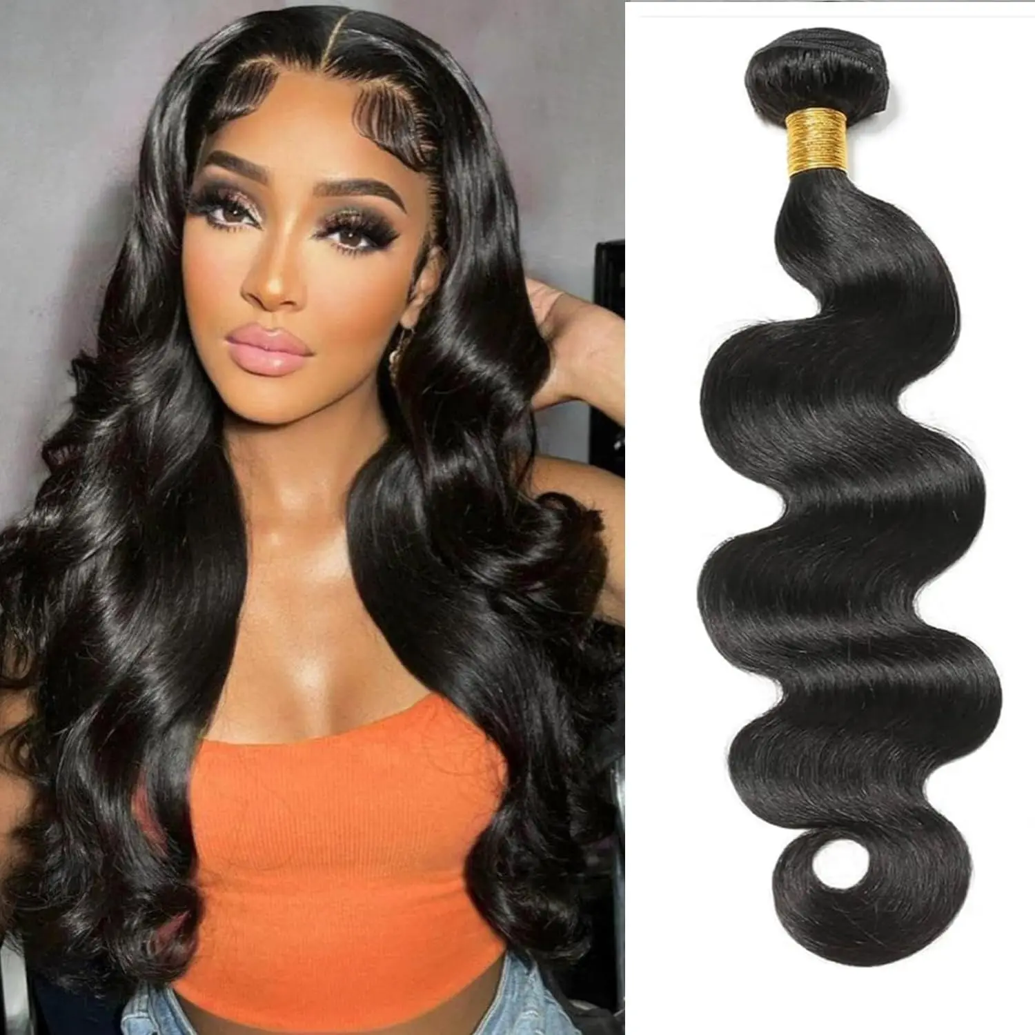 30 32  Inch Body Wave Bundles Human Hair 100% 4 Bundles Deals Human Hair Extensions Quick Weave Bundles Human Hair Natural Black