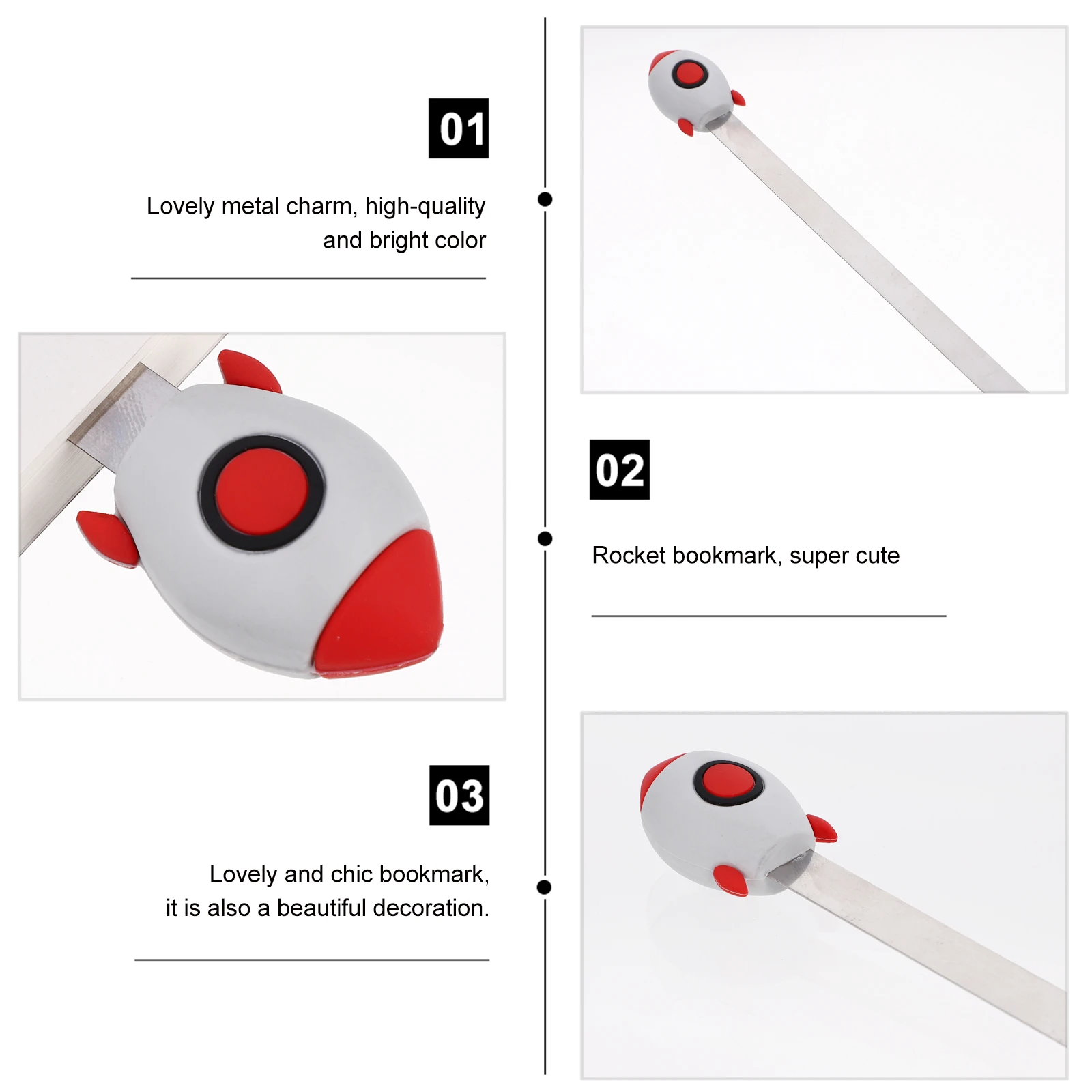 Custom 3D Bookmark Metal Page Marker Space Stationery Bookmarks for Students Creative Page Marker Gift