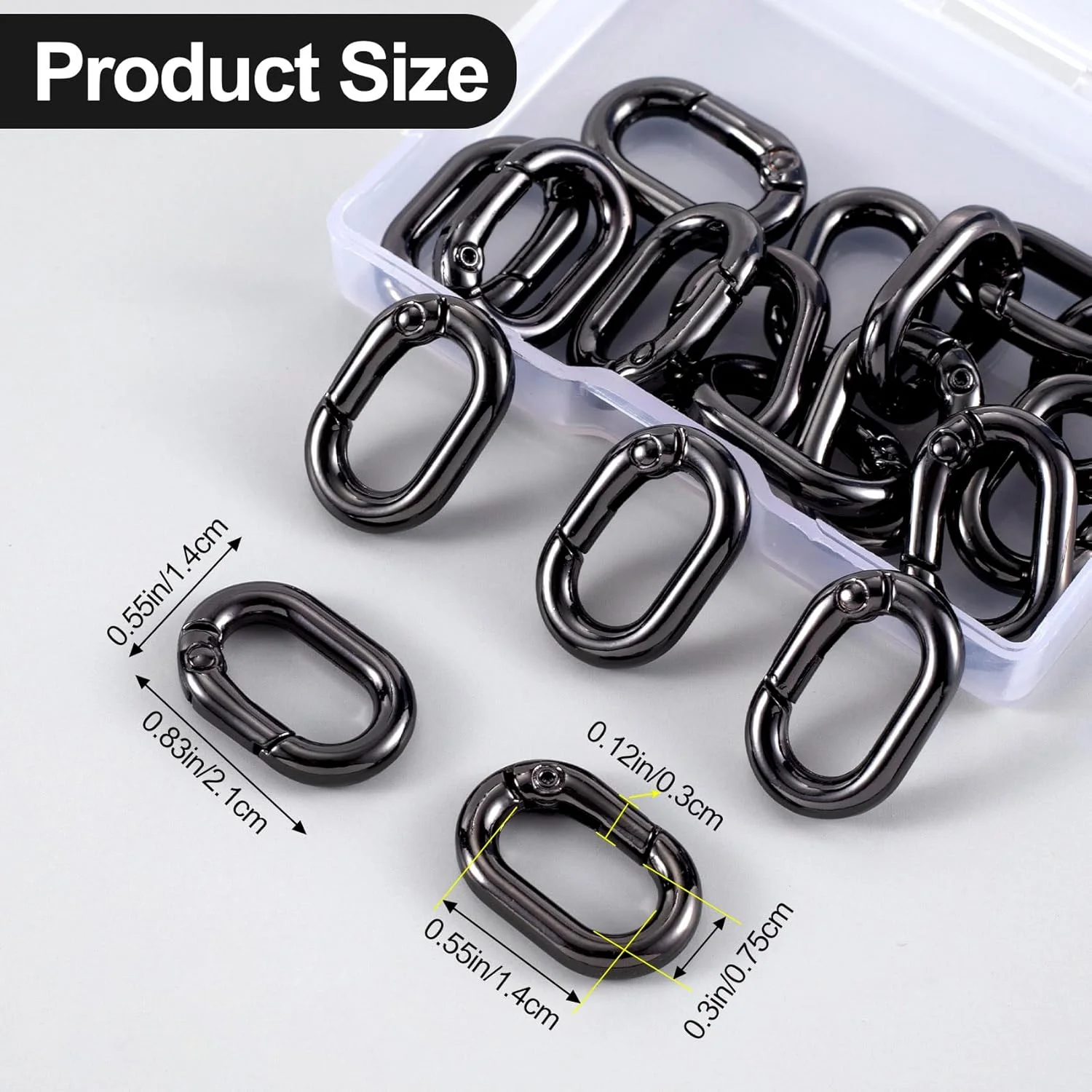 10 Stück Federschlüsselanhänger, ovale Ringe, Schnappverschlüsse, Schnallen, Zubehör für Taschen, Geldbörsen, Schlüsselanhänger, DIY, handgemachte Schmuckherstellung – Detail 2