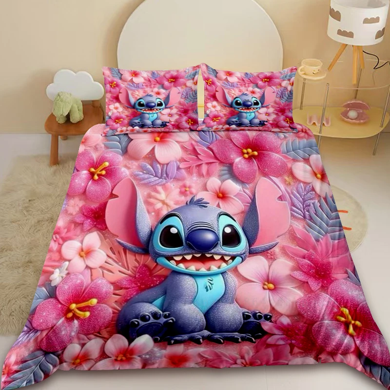 

Anime Stitch Duvet Cover Cartoon Bedding Set Comforter Cover Queen King for Bedroom Decor Children Gifts