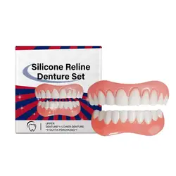 Silicone Denture Set Silicone Upper Lower Veneers Perfects Laugh Soft Denture Kit Denture Silicone Liners Soft Denture Kit