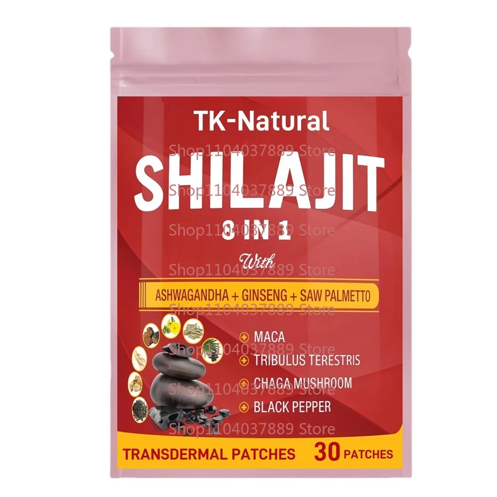 

30 пластырей Shilajit Transdermal Patches с женьшенем, Saw Palmetto, макой поддержкой энергии и иммунитета для женщин и мужчин