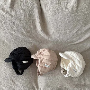 หมวกสำหรับเด็กสำหรับฤดูหนาวหมวก Topi pelindung telinga ผ้าฝ้ายหนาสำหรับเด็กเด็กหญิงเด็กชายกลางแจ้งแบบเกาหลีหมวกอบอุ่นเครื่องประดับสำหรับเด็ก