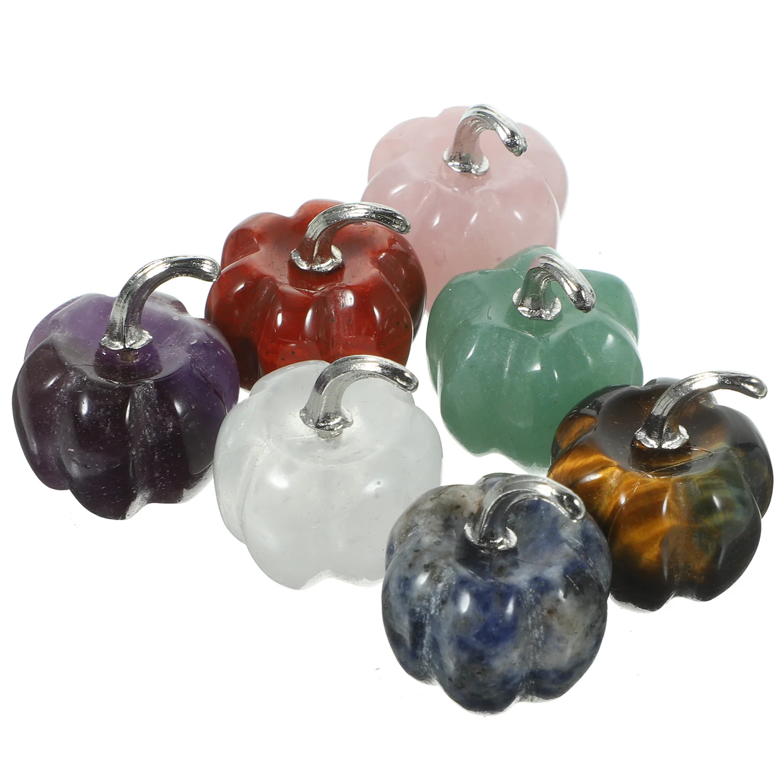 7 Piezas de Calabazas de Cristal Coloridas, Elegantes Adornos de Cristal para Decoración del Hogar, Accesorios para Fiestas y Diseño de Escenarios