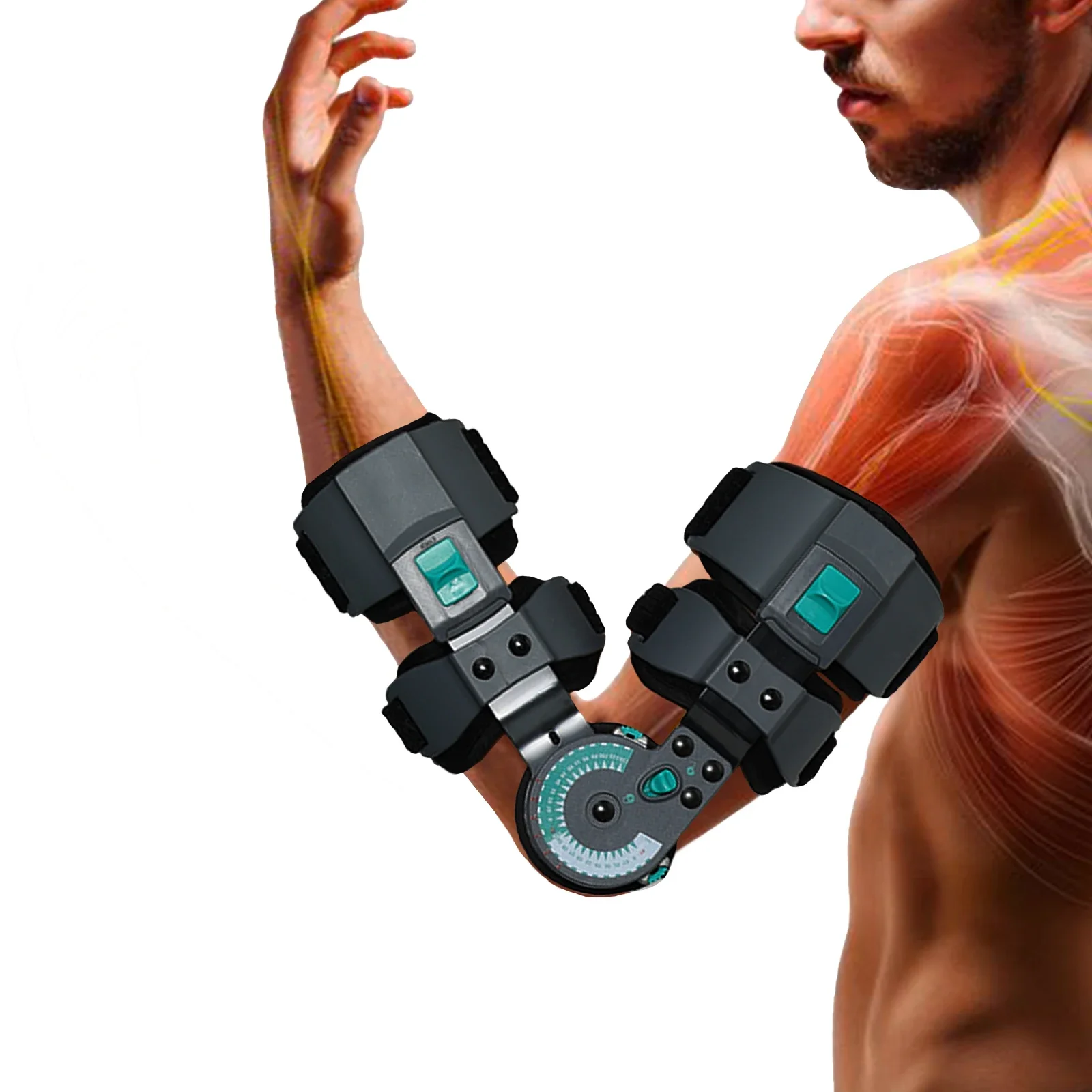 Hinged ROM Elbow Brace, Adjustable Elbow Stabilizer for Post-Op, Surgery Recovery, Ligament and Tendon Repairs and Dislocation