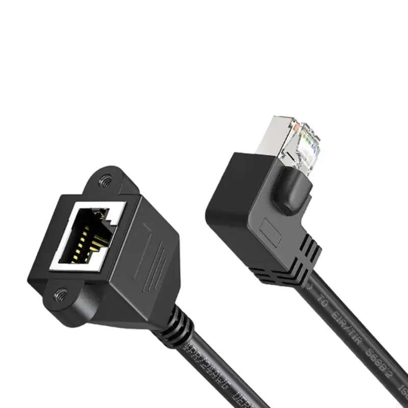 D5BB محمي CAT6 RJ45 موسع كابل محول زاوية مرنة محول FTP لشبكات CAT5E CAT5