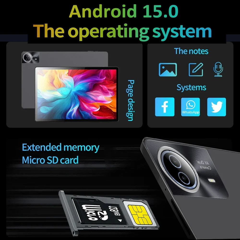 2026 Nuovo flagship Firmware globale Tablet Android 15 da 14 pollici 5G WiFi 2K Display FHD Schermo 20GB 512GB Планшет GPS Pad La