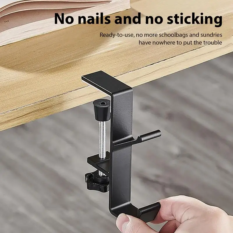 

Настольный зажим, крючок для сумки, двойной крючок, крючок для настольной сумки, настольное крепление, держатель для гарнитуры, алюминиевый сплав, уменьшает срез для стола для шкафов